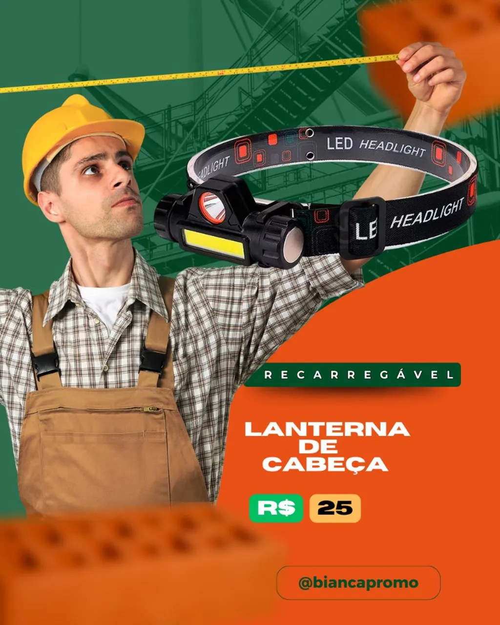 Lanterna de Cabeça LED Recarregável
