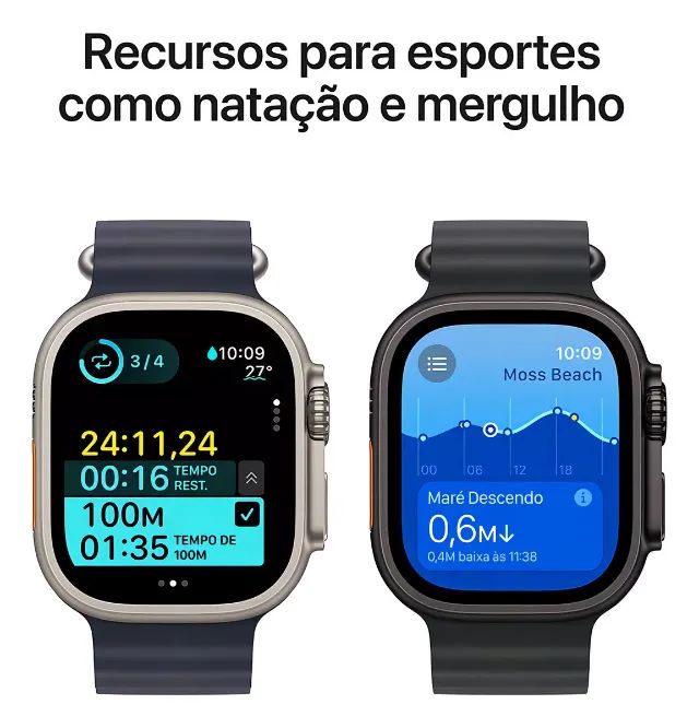 Apple Watch Ultra 2 GPS + Cellular ? Caixa preta de titânio de 49 mm ? Pulseira Oceano pre - Foto 3
