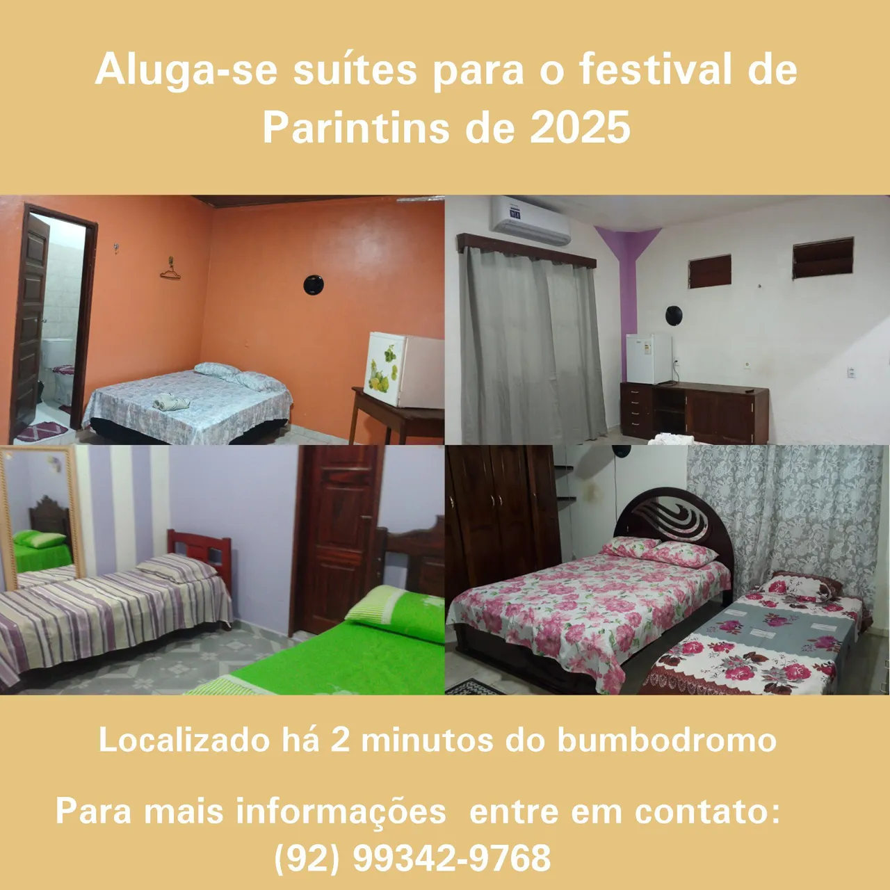Alugamos suites para o período do festival de Parintins 2025