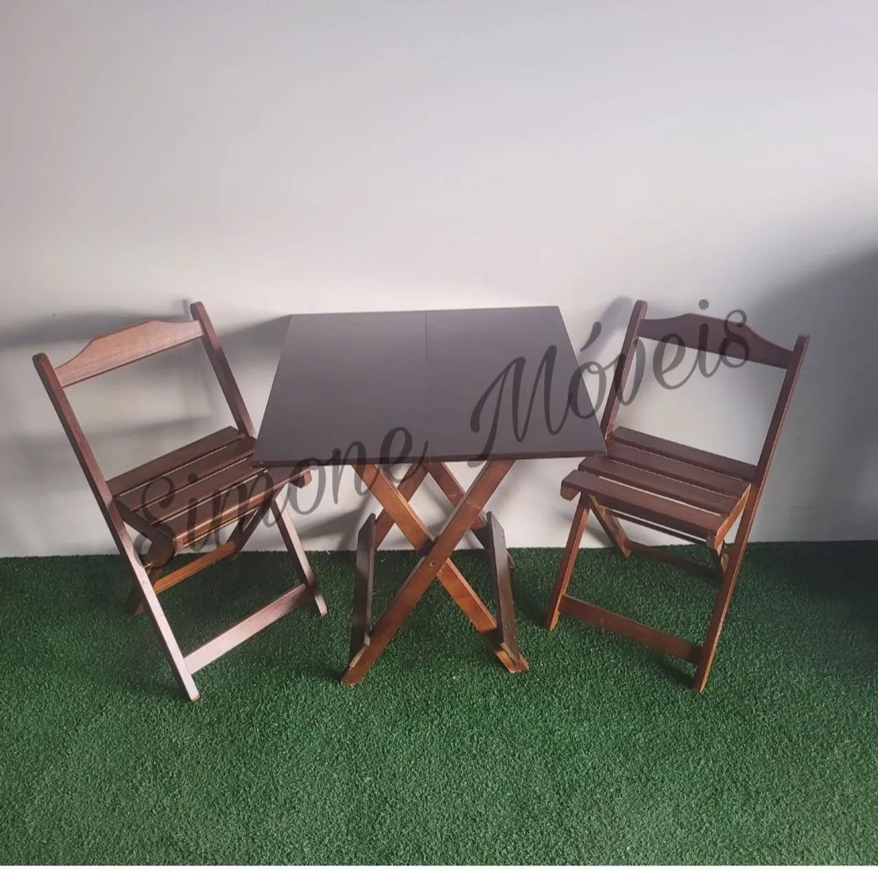 Mesa Dobrável de Madeira para 2 lugares 