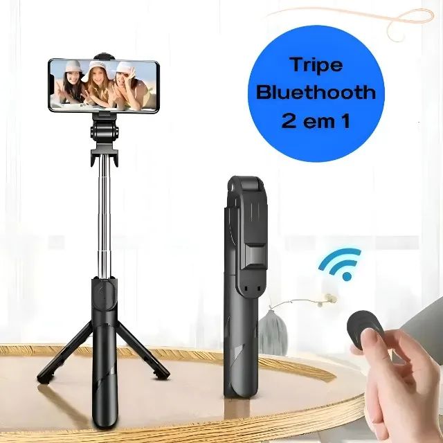 Tripé Celular Bastão Selfie Bluetooth 2x1 B-max Bmg-35 Preto - Foto 2
