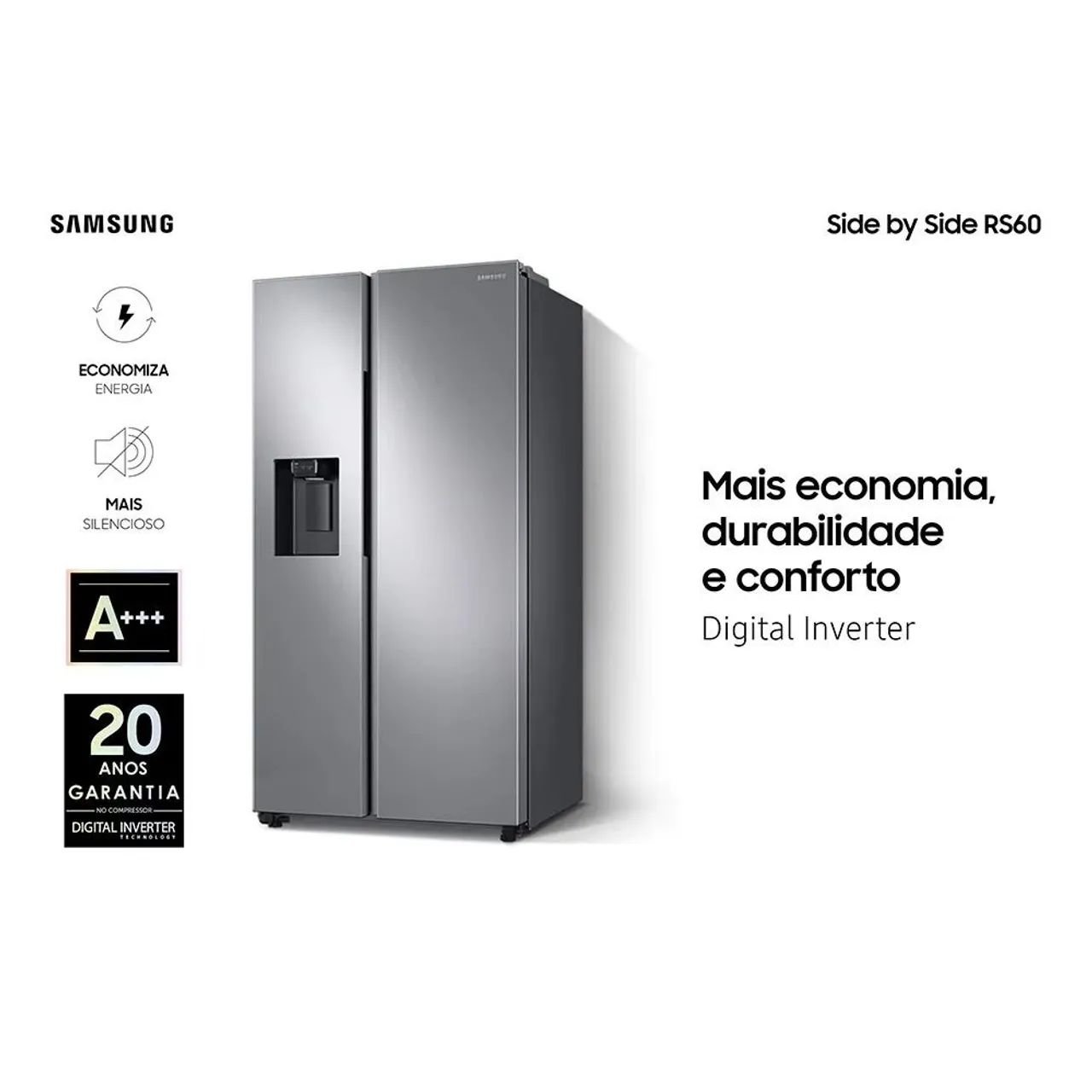 Nova Geladeira Samsung RS60 Side by Side 110V - Foto 6