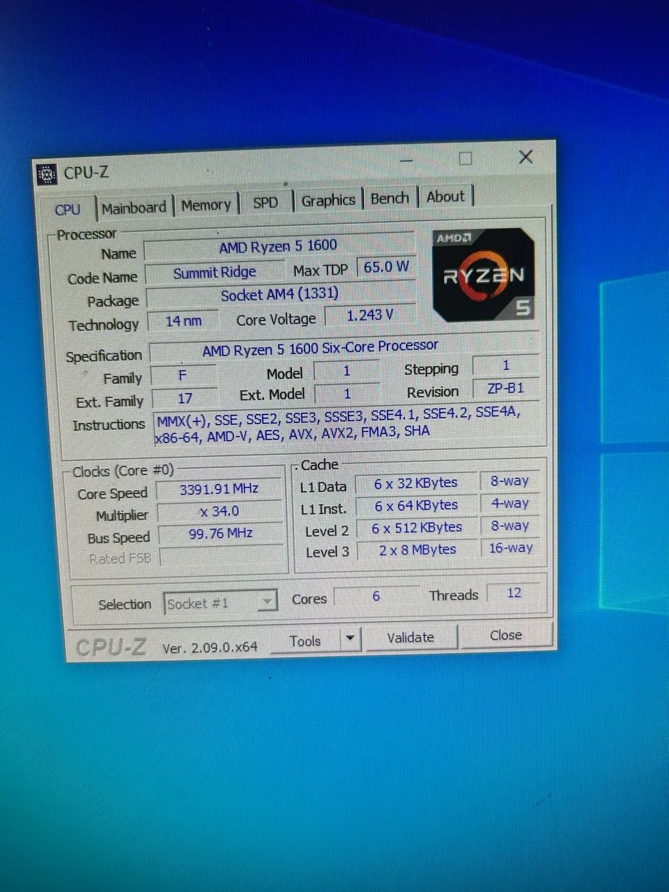 Processador Ryzen 5 1600 + cooler da cooler master475530303720673285