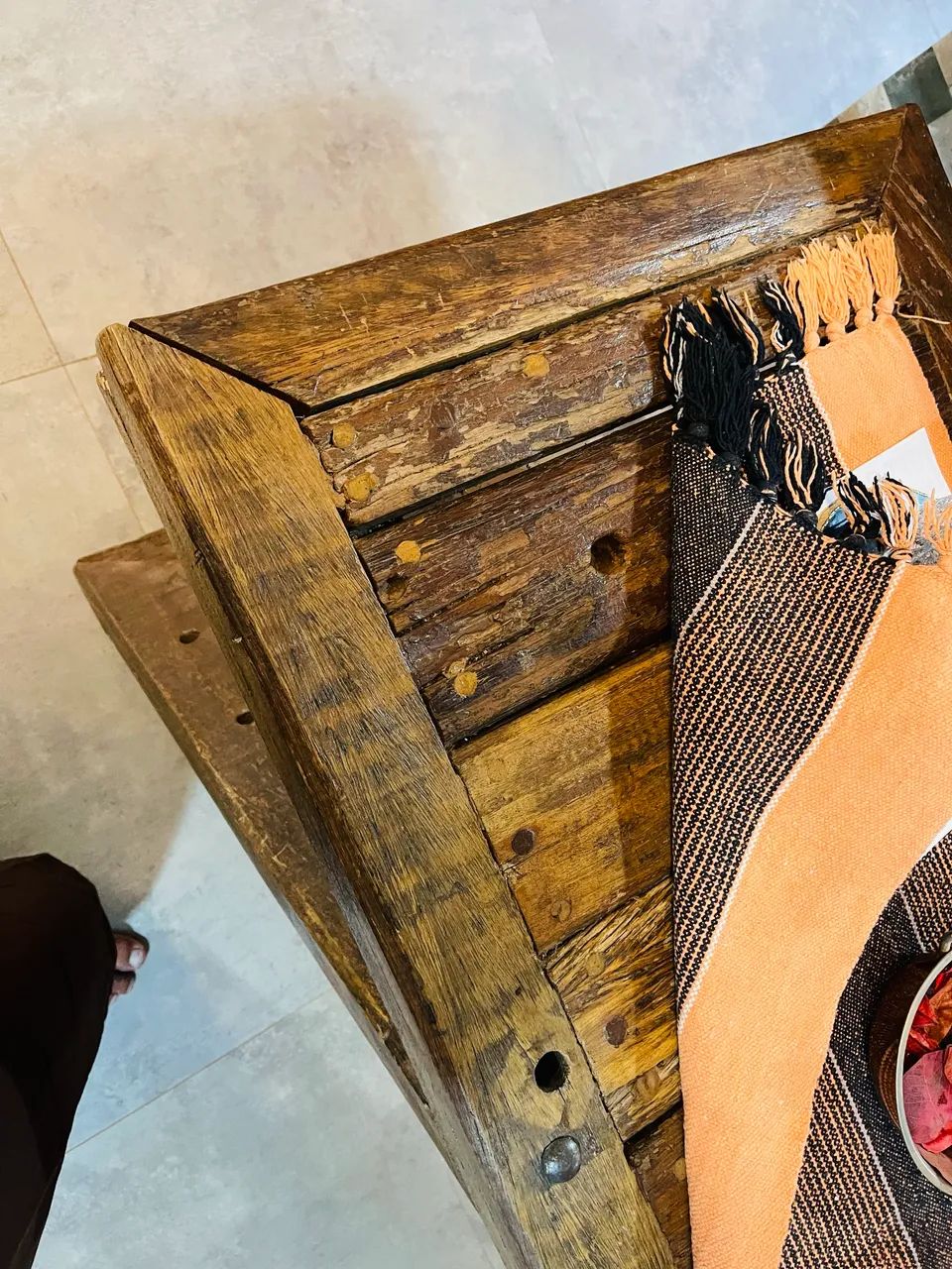 Mesa rústica toda em madeira  - Foto 4