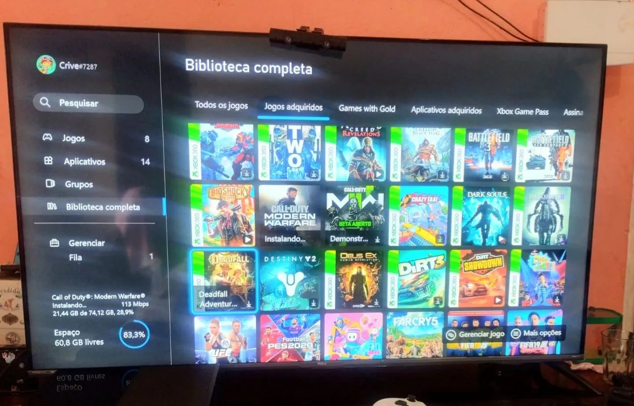 Xbox One FAT c/ GTA 5 + Call of Duty MW + +40 jogos - Imperdível! - Foto 6