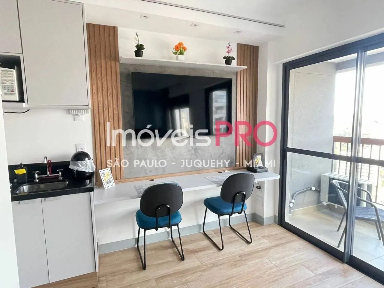 Studio no Brooklin com 28m² pronto para morar, com ar condicionado em condomínio novo