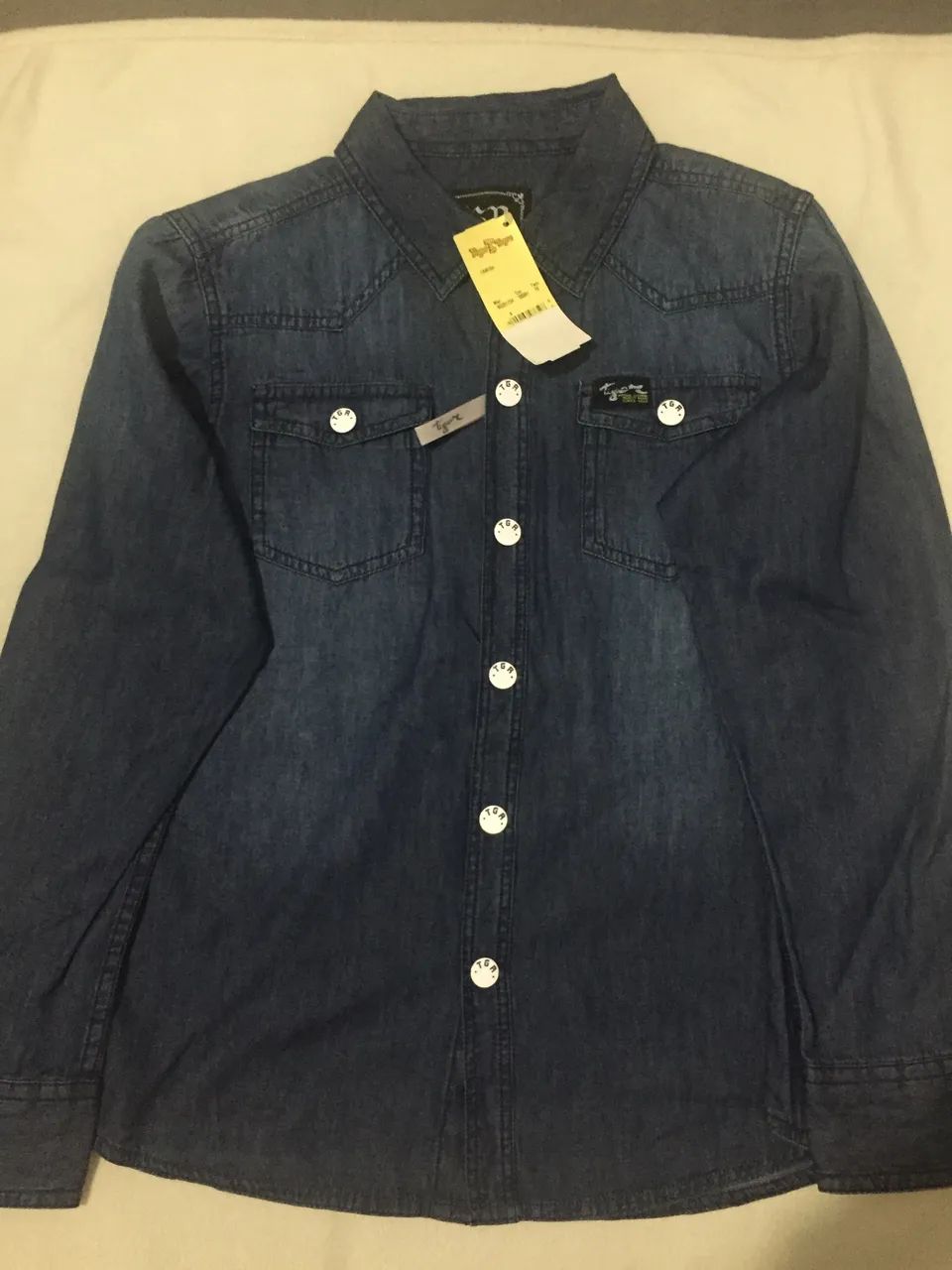 Camisa jeans infantil Tigor