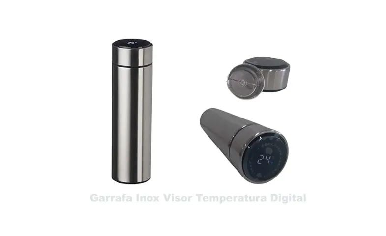 Garrafa Aço Inox Parede Dupla, Com Infusor e Termômetro Digital   Portátil e durável, muit