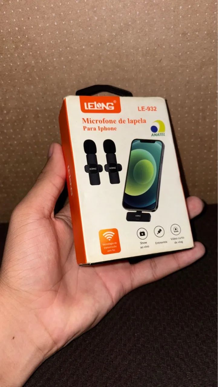 Microfone lapela Entrada Lightning64396937482369120