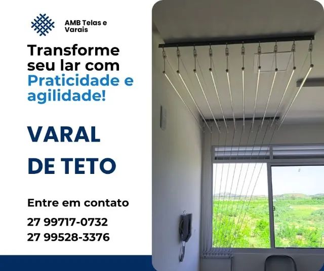 Varal de teto de alumínio