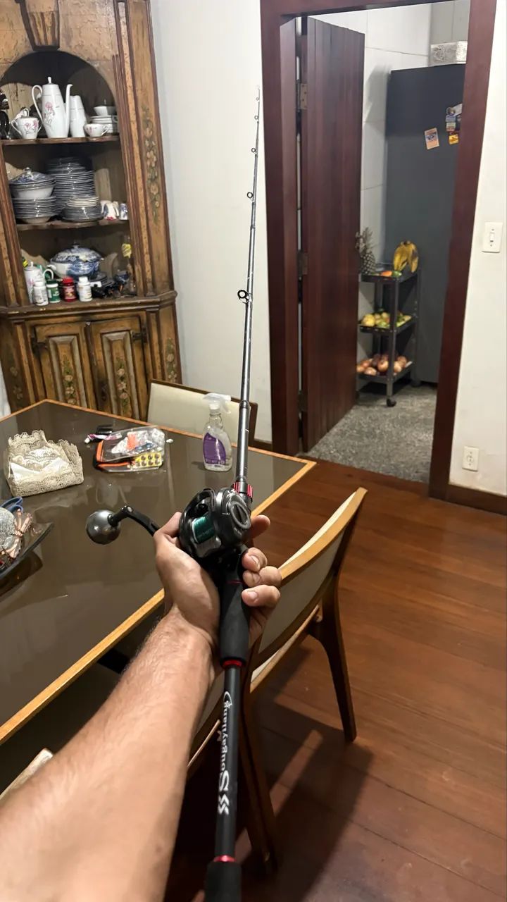 Vara de pesca completa fibra de carbono