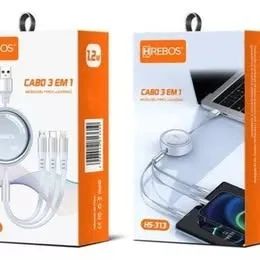 Cabo Retrátil com 3 Pontas Micro USB 60W - Foto 5