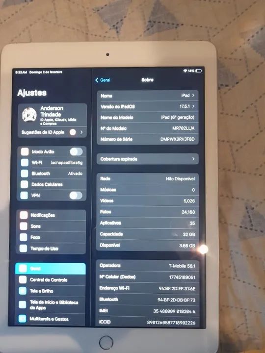 Ipad 6 muito novo com chip - Foto 5