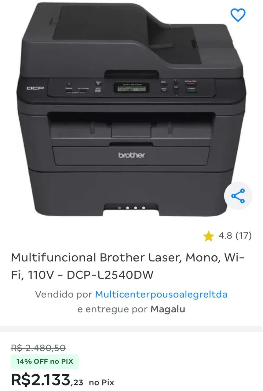 Impressora Multifuncional Brother DCP2540DW - Foto 2