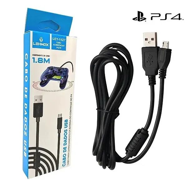 Cabo de Carregamento e Dados V8 Para PS4 1.80 Metros - Lehmox em São Luís ma  - Foto 2