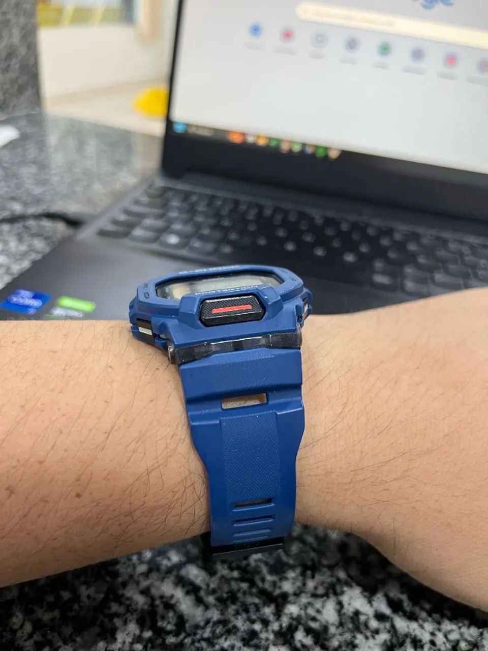 Relógio Casio G-shock G-squad Sports Gbd-200-2dr Correia Azul Bisel Azul Fundo Preto - Foto 4