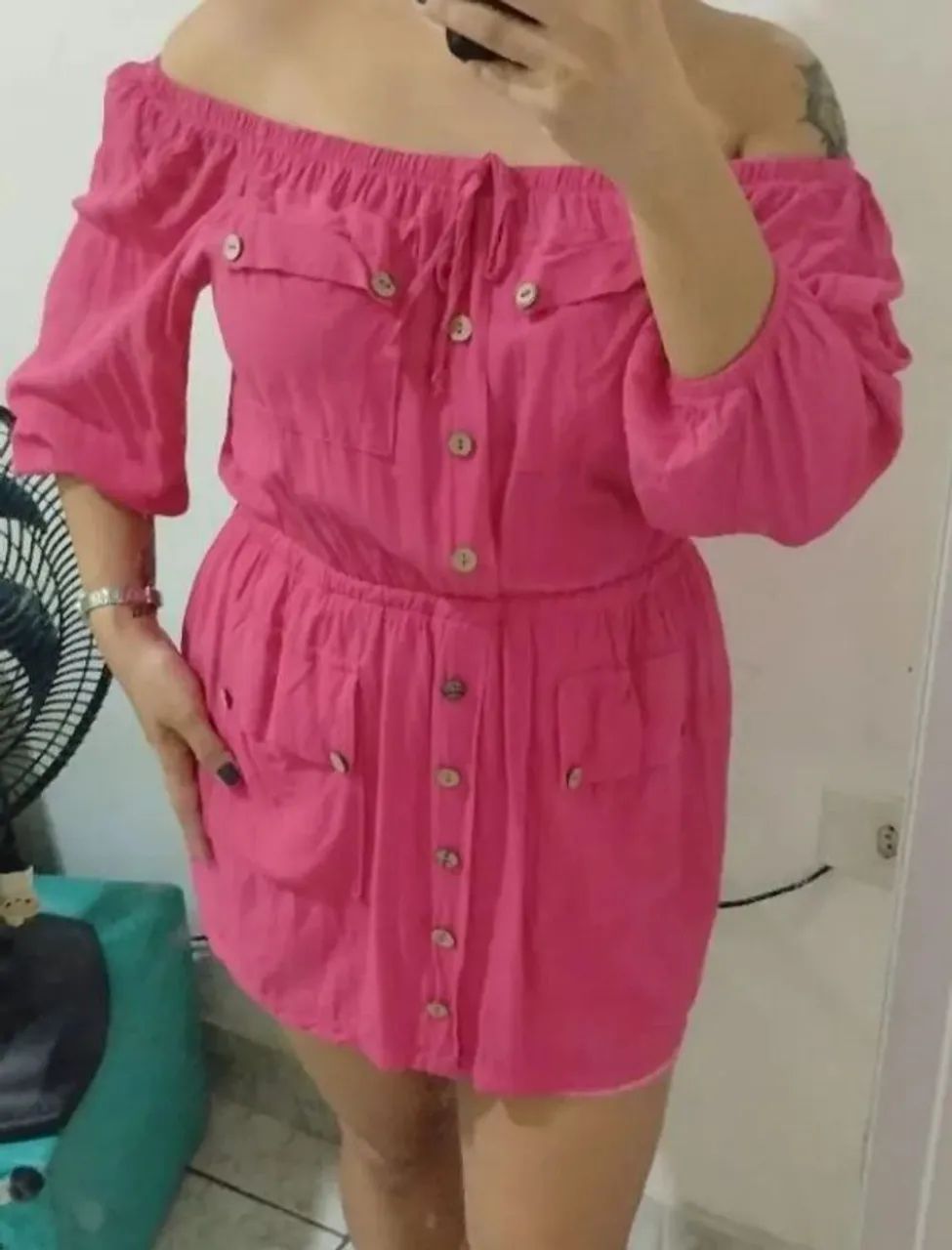Vestido Pink Ombro a Ombro M - Foto 5