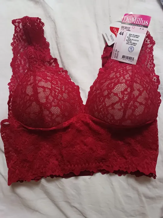 Sutiã de renda vermelho DeMillus