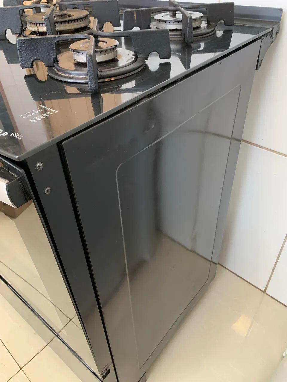 Fogão INOX ATLAS MESA DE VIDRO 5 BOCAS! AUTOMÁTICO E LUZ NO FORNO! Conservado - Foto 5