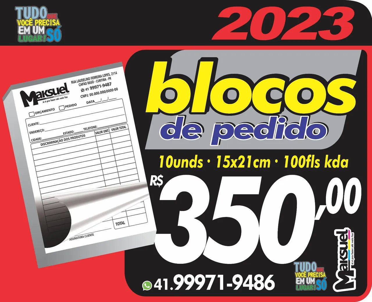 Blocos de Orçamento Pedido e Comandas