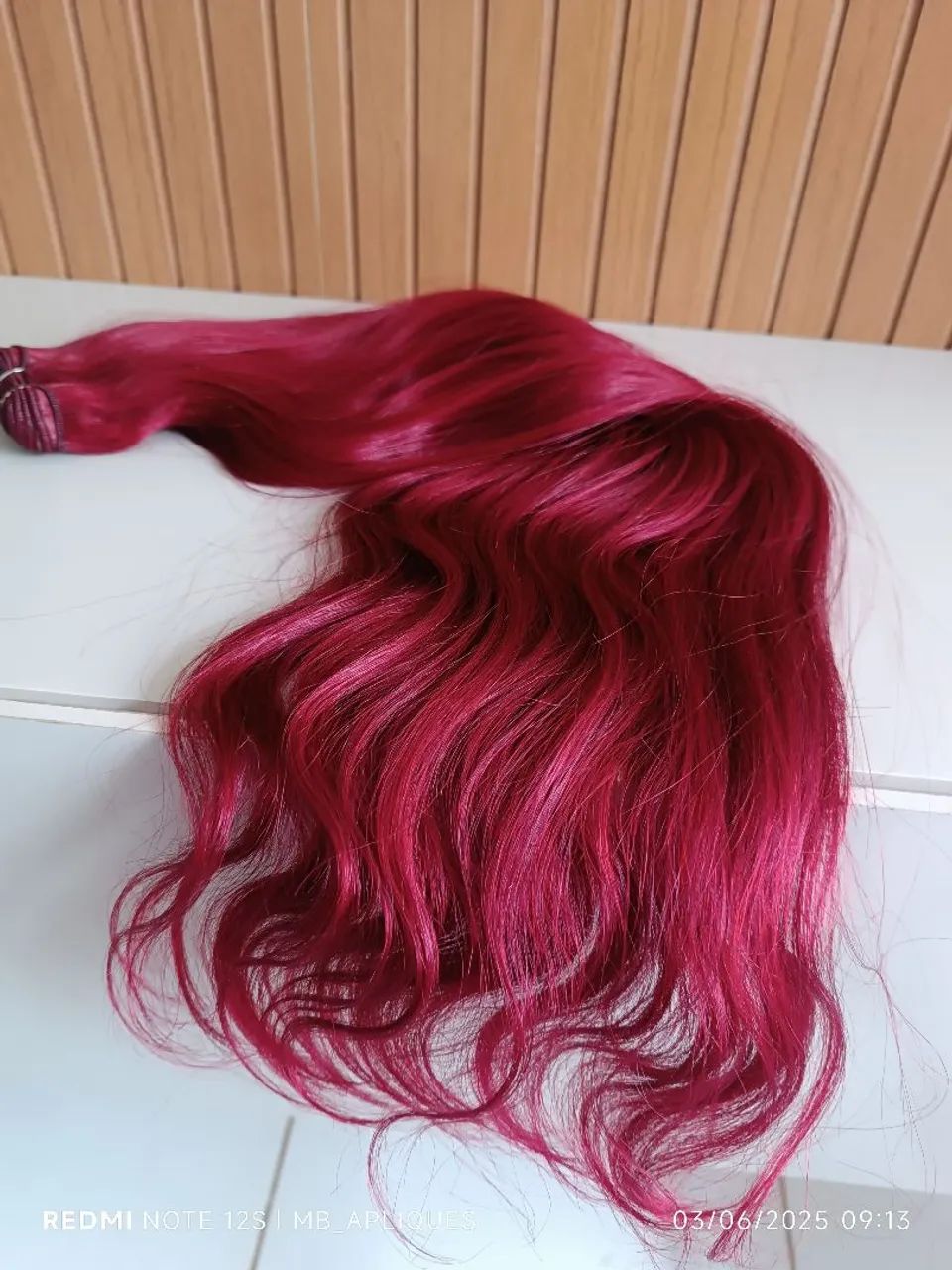 Aplique de Cabelo Vermelho Vibrante - 70cm - Foto 2