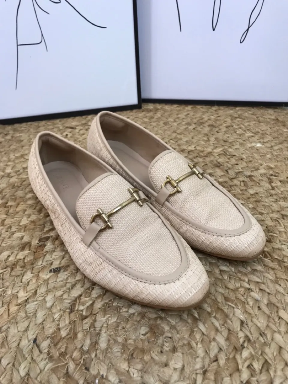 Mocassim bege palha Renner 37