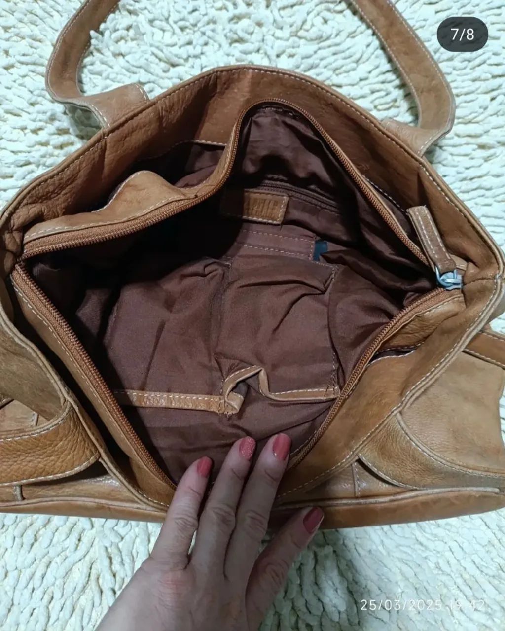Bolsa de Ombro em Couro Marrom - Elegância e Praticidade - Foto 3