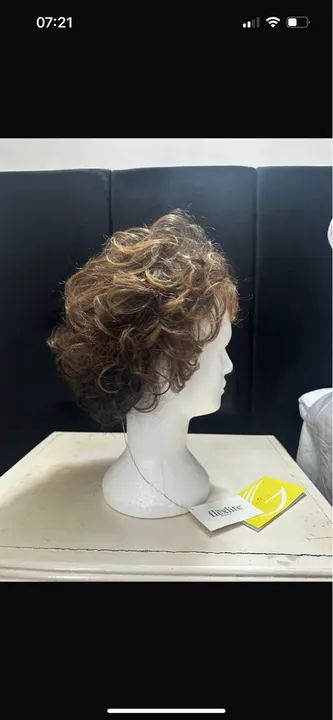 Peruca feminina castanho claro - Foto 4