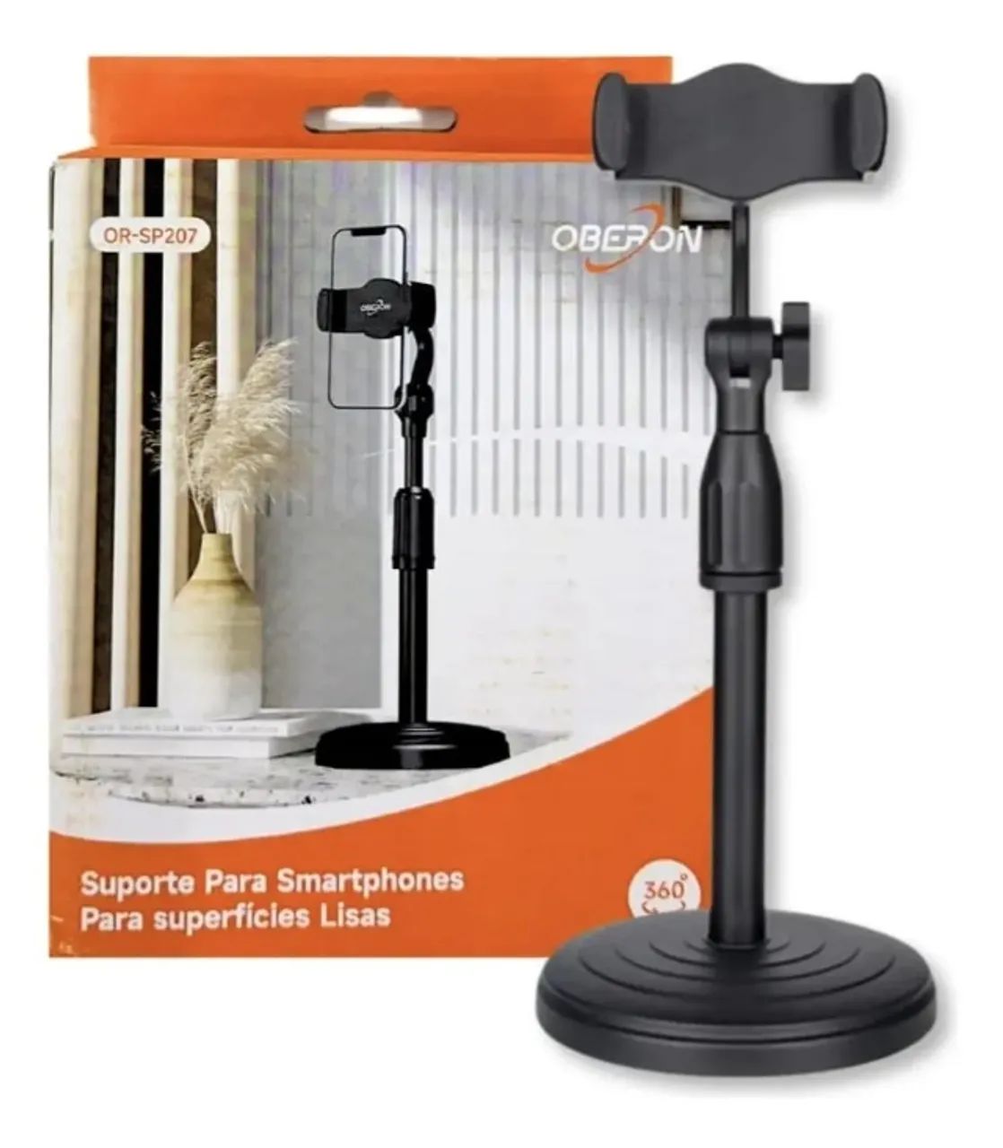 Suporte Tripé Para Mesa Celular Mini Pedestal Ajustável 360° - Foto 2