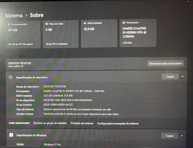 Notebook Acer Nitro 5 AN515-55 - Foto 2