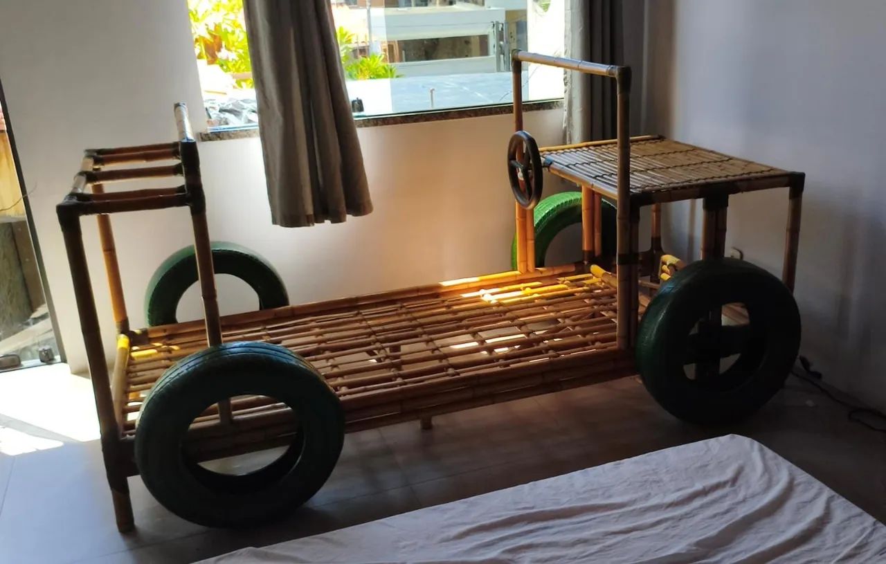Cama  carrinho de Bambu  - Foto 4