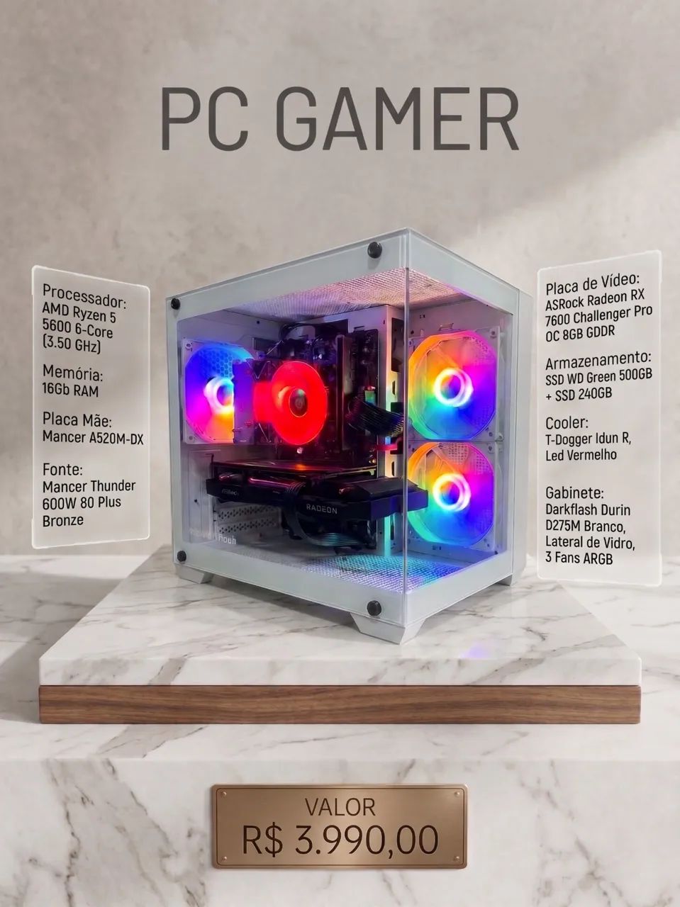Computador Gamer Aquario - Foto 2