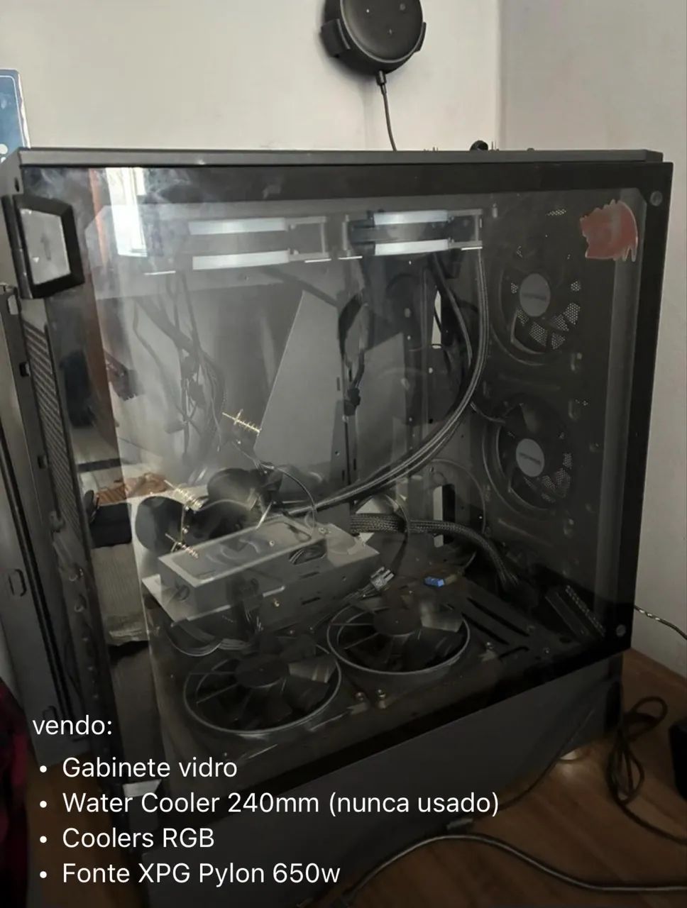 Gabinete + Fonte + Coolers RGB + Water Cooler + HD