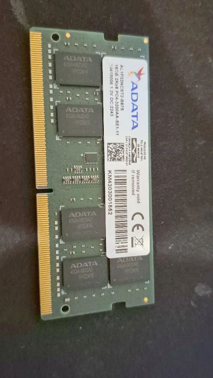 Memoria RAM 16gb notebook 3200mhz
