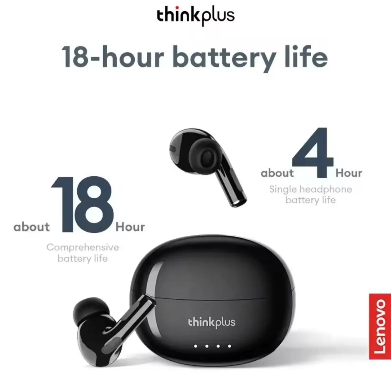 Fone Bluetooth Lenovo ThinkPlus LP5 TWS Hi-Fi Bluetooth 5.3/5.4 Com Microfone ENC - Foto 4