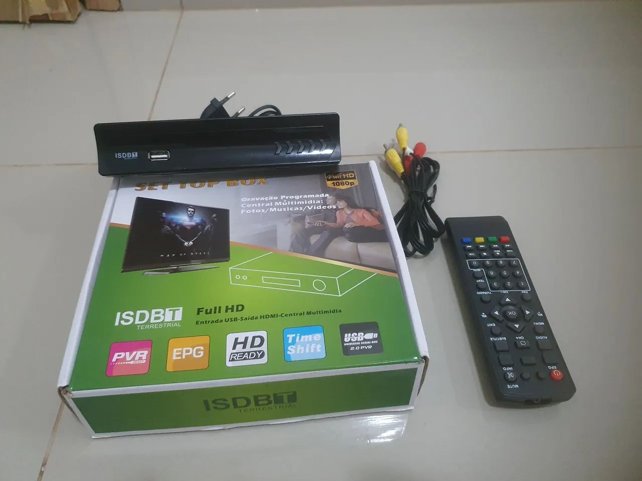 Multimidia usb e Conversor digital de Tv ISDBT av e hdmi bivolt c/gravação programada