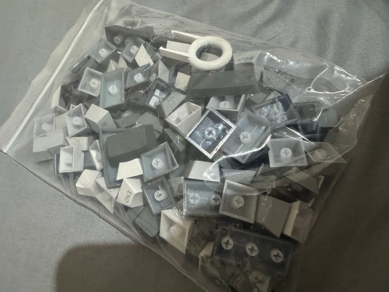 Teclas pbt degrade cinza
