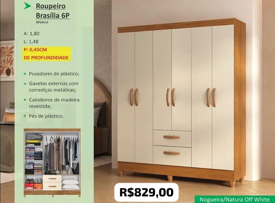Roupeiro Brasília 6P - Foto 2