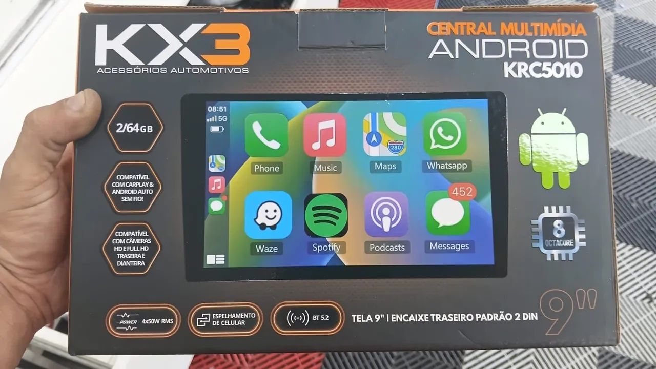 Vendo Multimídia KX3 Tela de 9 Polegadas Car Play R$700