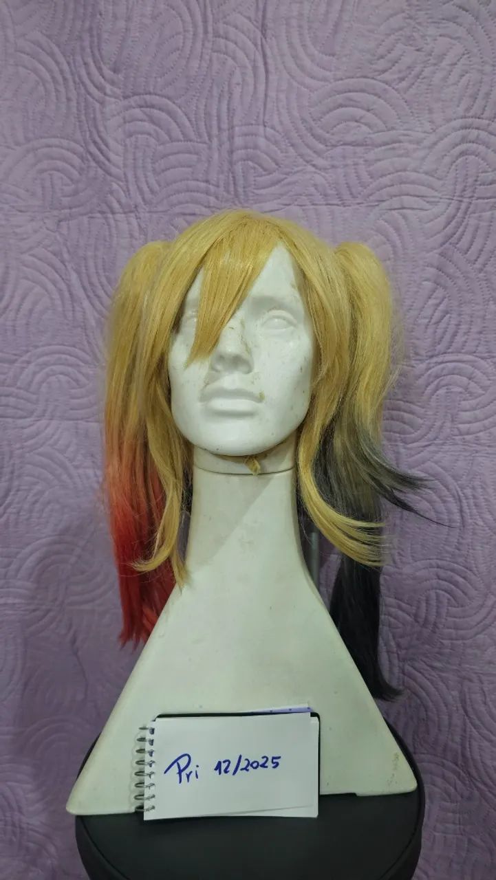 Peruca Cosplay carnaval cabelo sintético arlequina 1