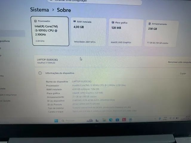 Notebook Lenovo i3 10ª - Foto 4