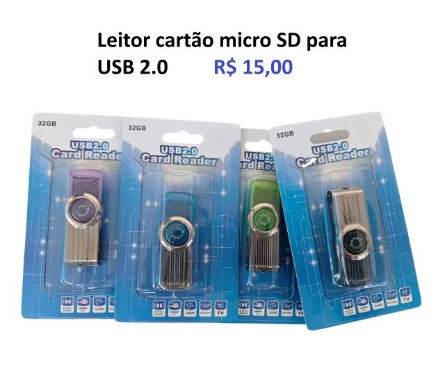 Leitor cartão micro SD para USB 2.0