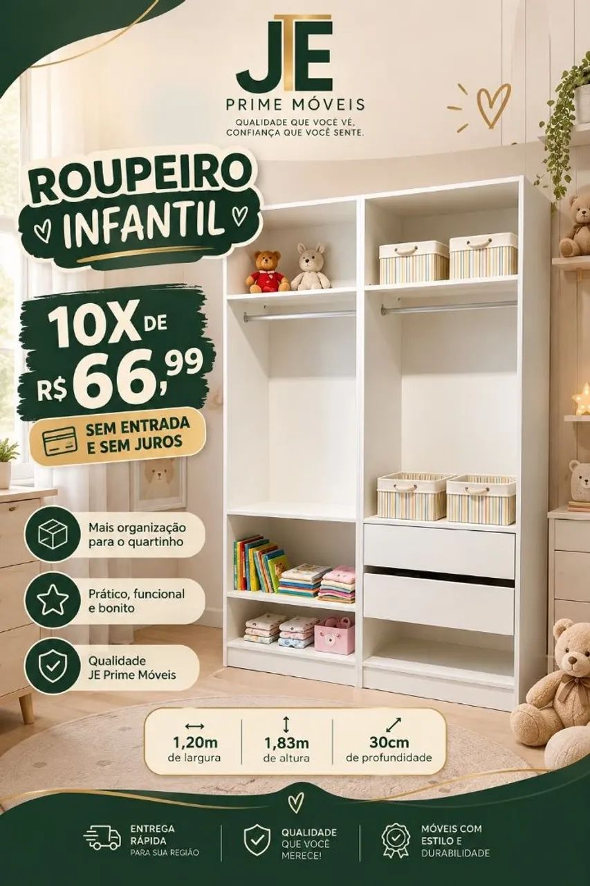 Closet em mdf entrega grátis ?