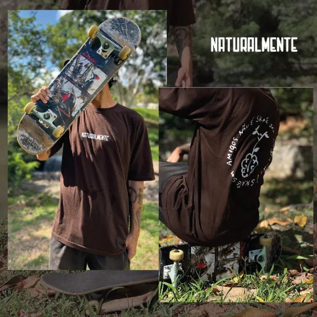 Camiseta NATURALMENTE . marrom