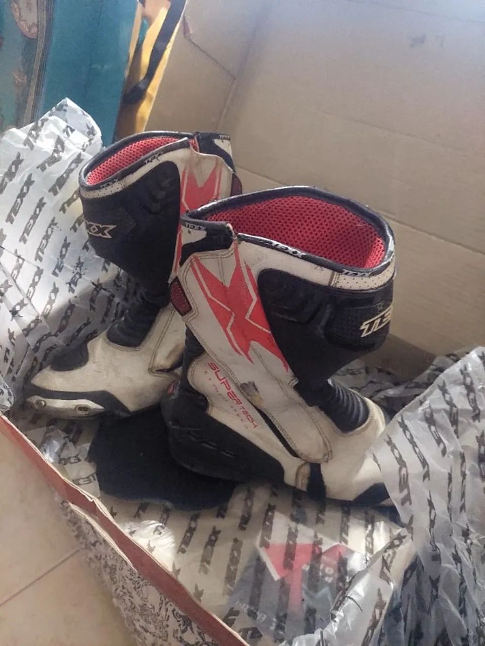 Bota moto usada