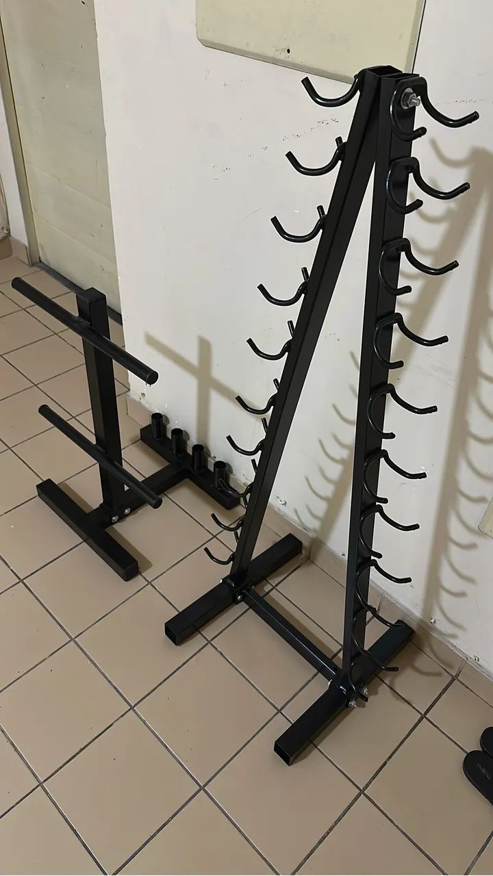 2 suportes de anilhas/barras e halteres  - Foto 3