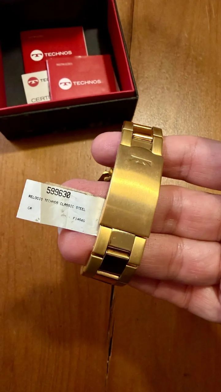 RELÓGIO TECHNOS CLASSIC STEEL ORIGINAL DOURADO - NOVO E SEM USO - Foto 3