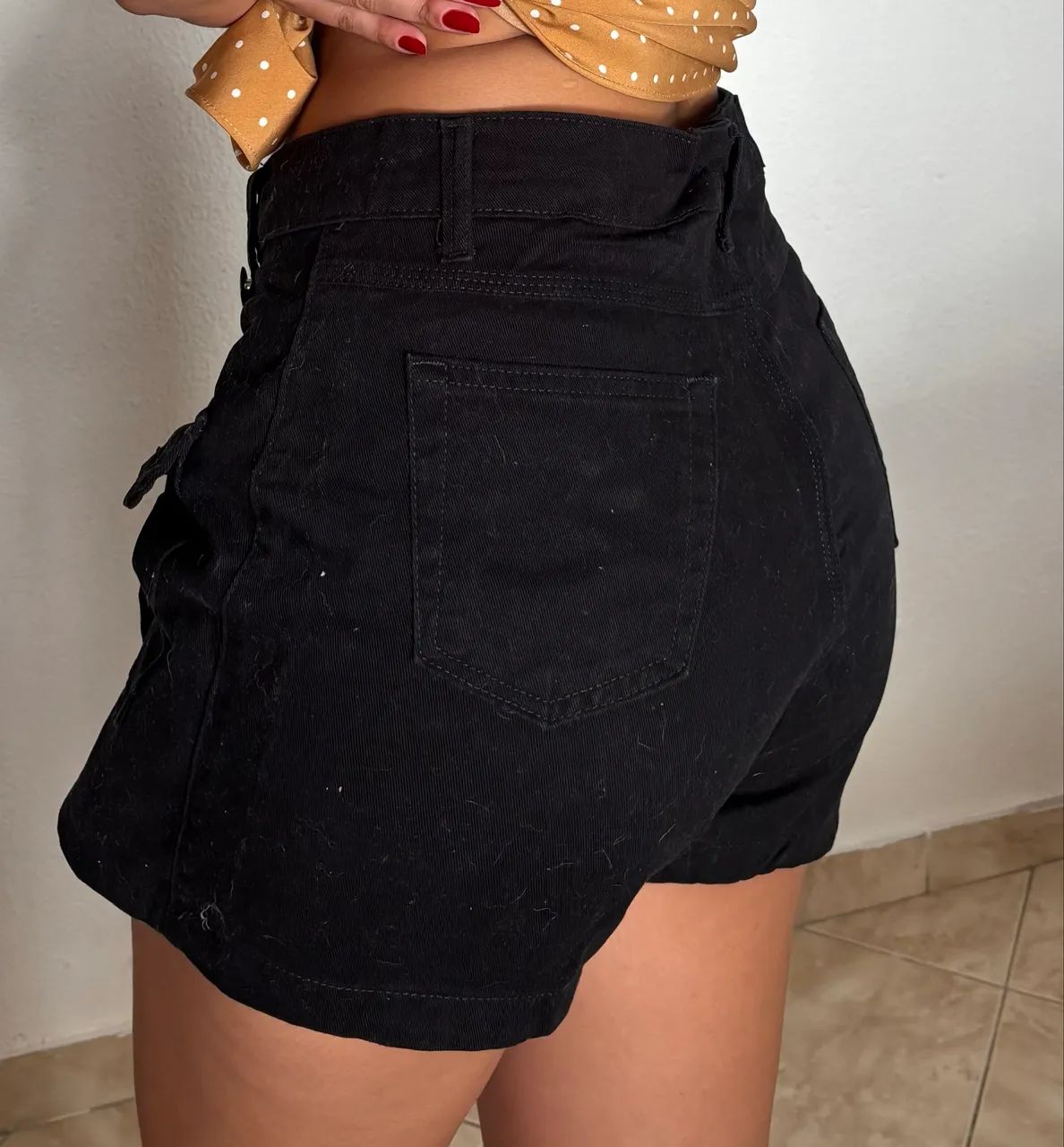 Short saia jeans preto  - Foto 2