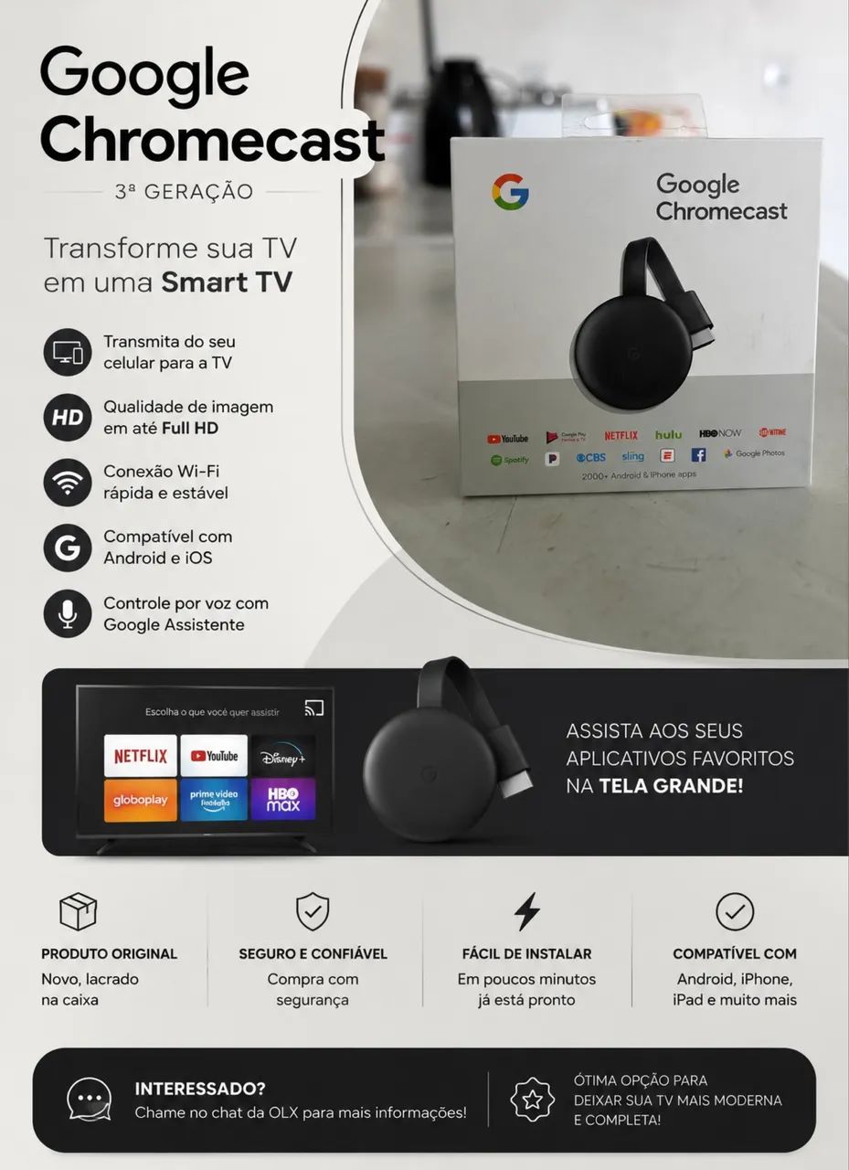 Google Chromecast - seminovo 