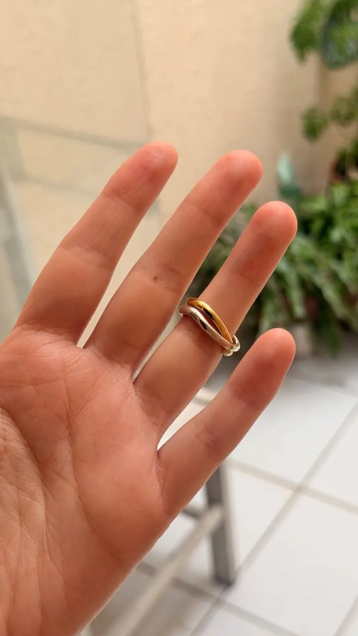 Anel Pandora em ouro e prata trançado - Foto 2